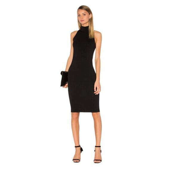 Central Park West Dresses & Skirts - Central Park West Womens Black Sleeveless Ribbed Midi Atlantis Dress Retail $151